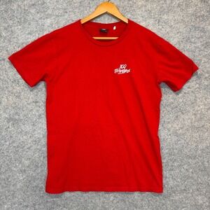 100 Thieves T Shirt Men Medium Classic Red Embroidered Logo Foundations Core Tee